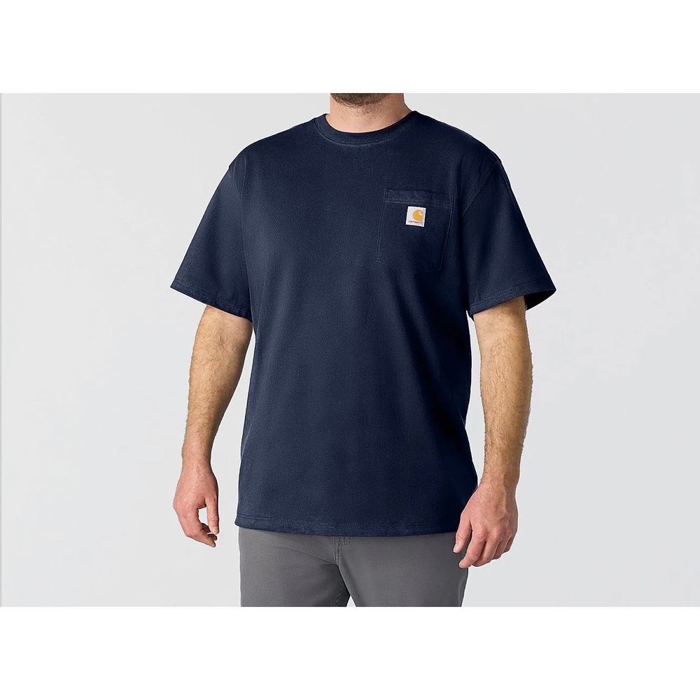 Carhartt Pocket T-Shirt Mens 4XL Dark Blue Excellent Heavyweight Workwear Tee - Picture 1 of 2